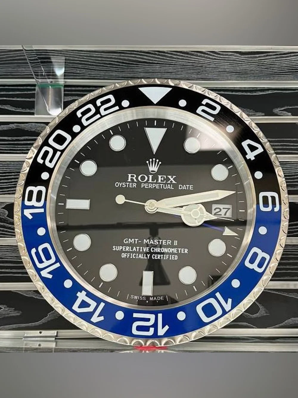 GMT-MASTER II Batman Batgirl Wall Clock | Black & Blue Bezel Insert | Black Dial